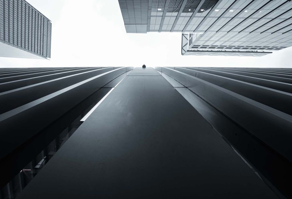 Skyward lines of Liverpool Street building.