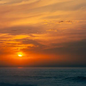 Colorful sunset clouds over Rabat.