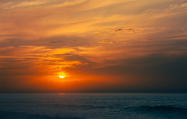 Colorful sunset clouds over Rabat.