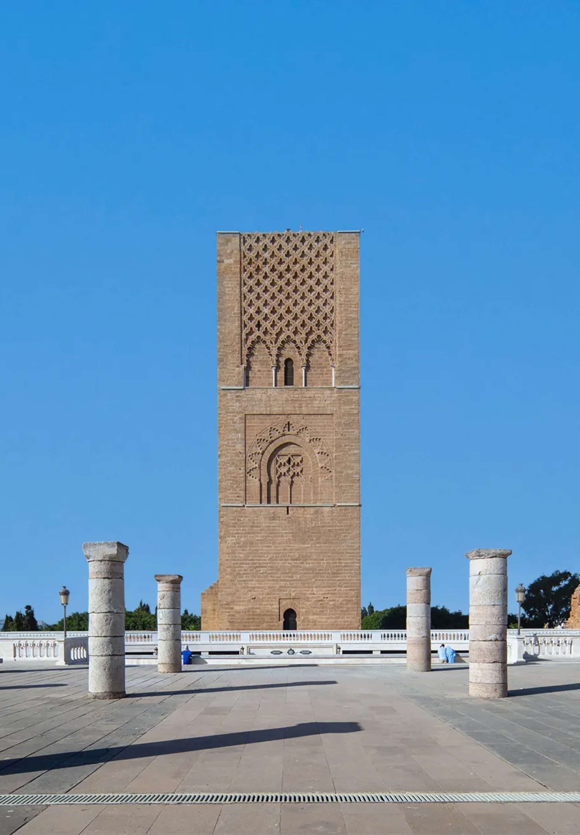 Majestic Tour Hassan against a clear sky.