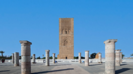 Majestic Tour Hassan against a clear sky.