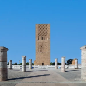 Majestic Tour Hassan against a clear sky.