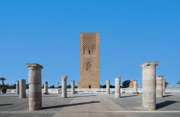 Majestic Tour Hassan against a clear sky.