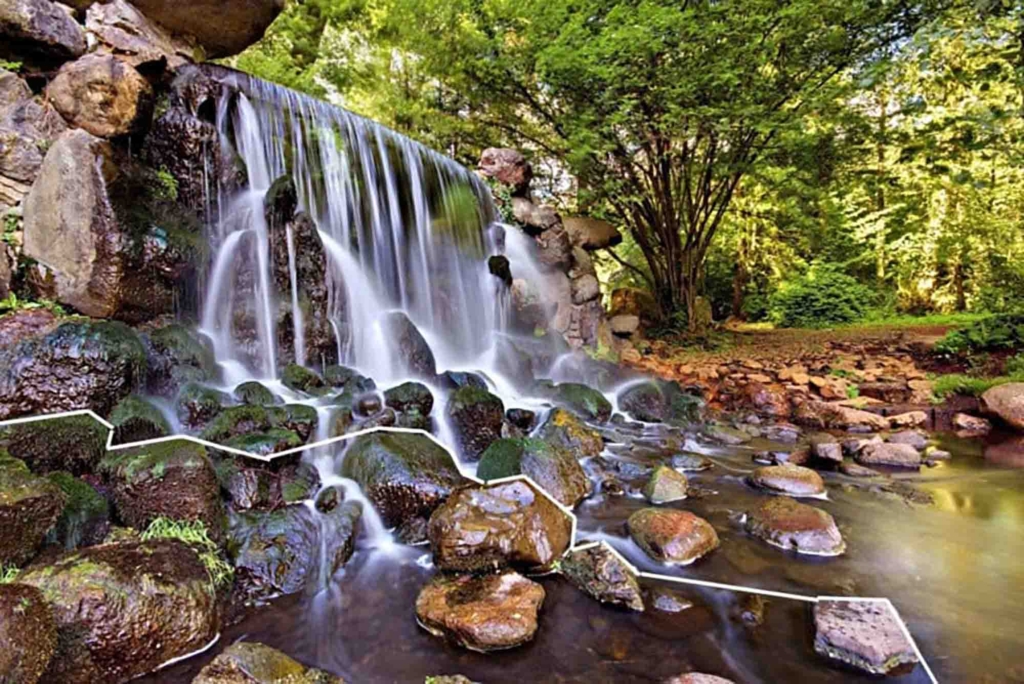 3D effect at Sonsbeek Waterfall, Arnhem.