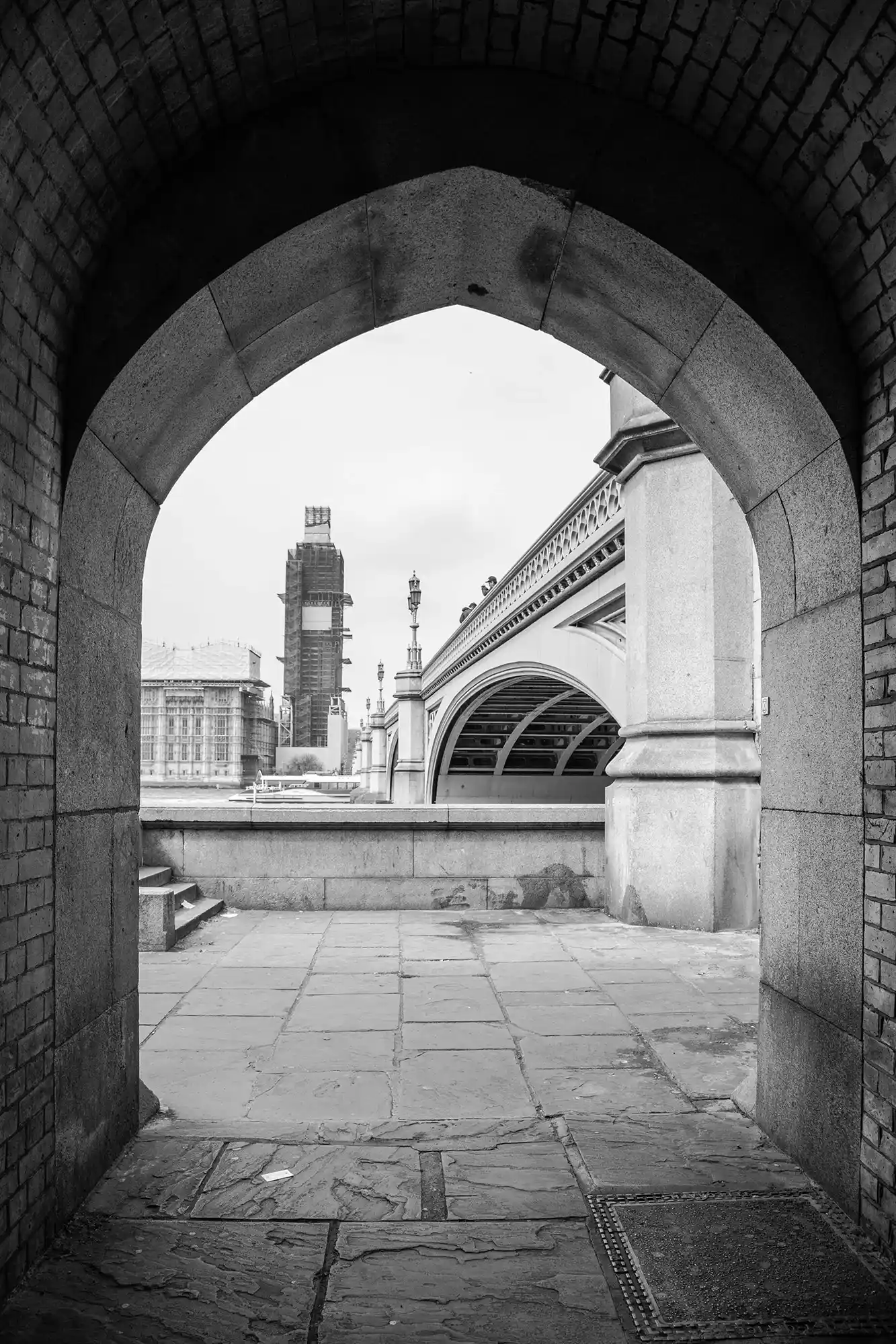 Depth through layers in London architecture.