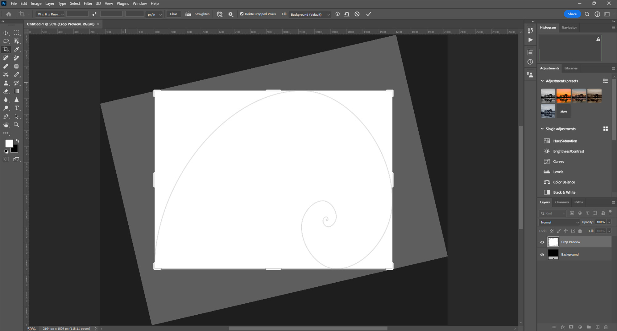 Advanced Golden Spiral demonstration in Photoshop.