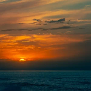 Sunset silhouettes against Rabat's twilight.