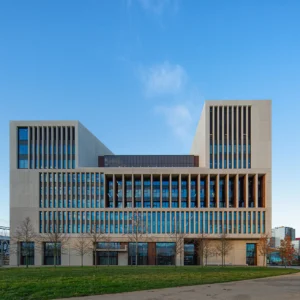 Vibrant UCL Campus in Stratford, color image.